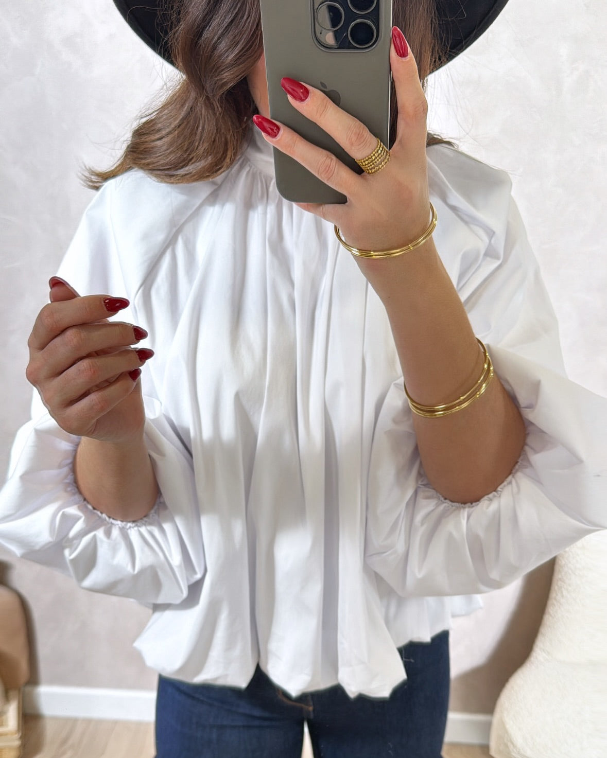 Blouse Paolina Pour Femme - Taille TU - Couleur Grise - En Parfait état (occasion)