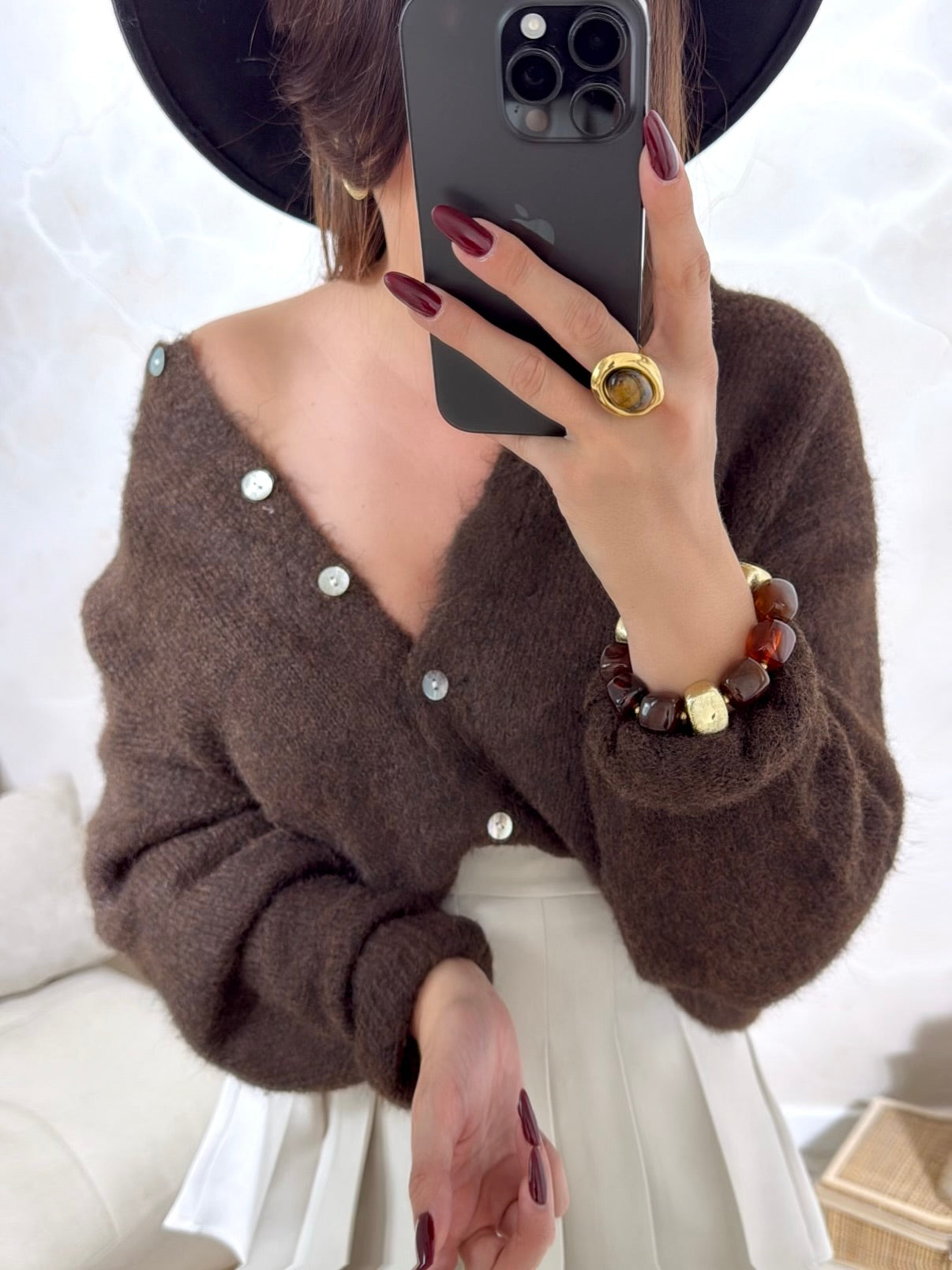 Gilet Victoire Marron